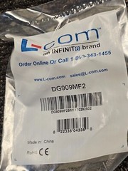 Lcom DG909MF2 Low Profile Right Angle Adapter DB9 Male to Female Cable Exit 2