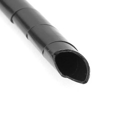 8mm Flexible Spiral Tube Cable Wire Wrap Computer Manage Cord Black 3 Meter