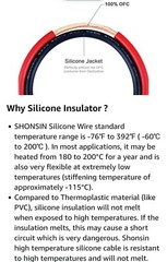 Shonsin 14 AWG 100FT Ultra Flexible Silicone Wire 100% pure cooper 26 Amp BLACK