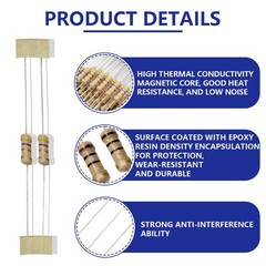 100 Pcs Half Watt 5 4.7 Ohm Carbon Film Resistor Resistance DIY Color: 100 pcs