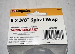 Cargoloc Spiral Wrap 8ftx3/8″ FSP Clear Flexible Plastic Protects Organize Wires