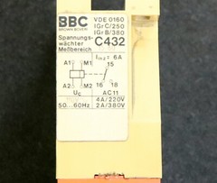 BBC Voltage Monitor C432 Measuring Range 15-60Uc = 110V 50/60Hz AC11 4A/220V 2A