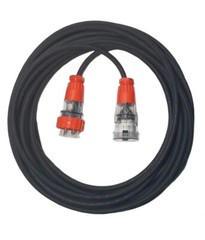 50 Amp 25m Extension Lead, 3 Phase, 4 pin, 415V 50A 25mt Cable 10mm² Rubber 3Ph