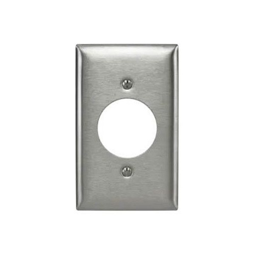 Hubbell SS720, Stainless Steel, 1-Gang, Single Receptacle, Wallplate, 1 pc
