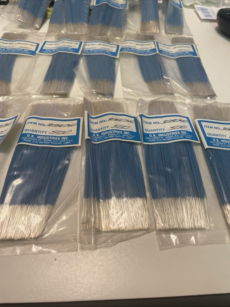 Lot of 15 OK Industries 30 AWG Wire Wrapping Wire 6″ Pre-Stripped Blue NOS