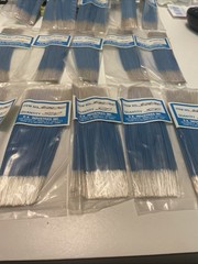 Lot of 15 OK Industries 30 AWG Wire Wrapping Wire 6″ Pre-Stripped Blue NOS