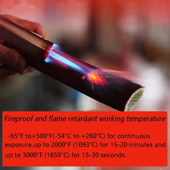 5 Feet Length Heat Shielded Fire Thermo Armor Fire Sleeve 1″Id,Silicone Coated F