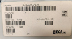 (1 PC) ECS40205PXTR ECS CRYSTAL 4.0000MHZ 20PF SMD