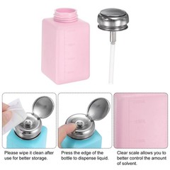 Solvent Alcohol Dispenser 200ml Push Down Dispenser Pump Bottle, Pink