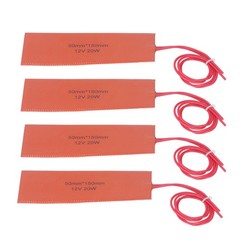 4 Pcs Silicone Rubber Heating Pad Flexible Silicone Heater Mat Rubber Heating