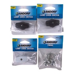 3 Lamp Cord Feed Through On/Off Switches (2) Brown 60180 & (1) White, 1 Finial