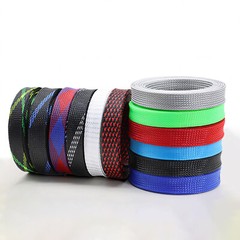 Dense PET Nylon Braided Sleeving Tube Width 12mm Car Audio Cable Wire Sleeving