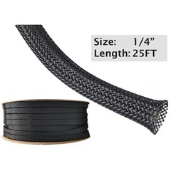ELECTRIDUCT BS-XO-025-25BP-OR Braided Cable Sleeve, 1/4 in Inside Dia., 25 ft,