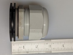 Plastic Cable Gland (strain relief), 1 ” to 1 1/4″ Cable, M50 x 1.5. New.