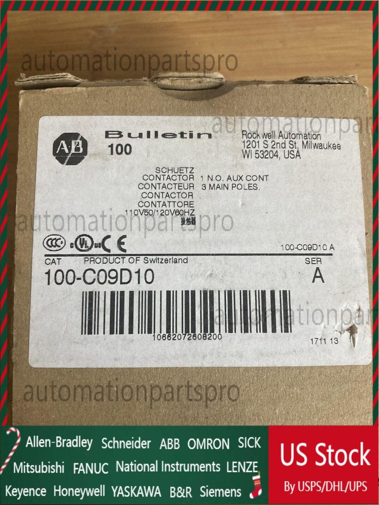 ALLEN-BRADLEY 100-C09D10 IEC CONTACTOR 9 AMP 120VAC NEW IN BOX