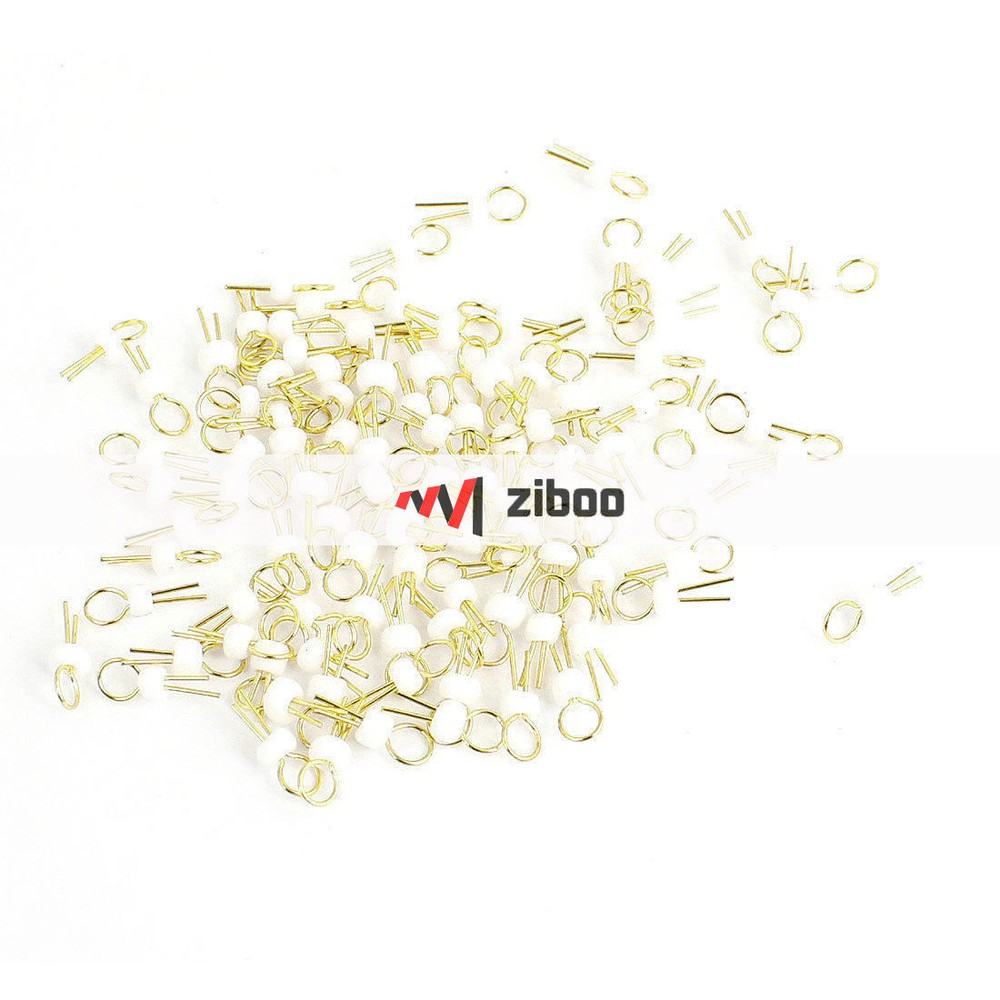 100 Pcs White Ceramic Bead Gold Plated Copper PCB Test PinTerminals 2.5mm x1mm #