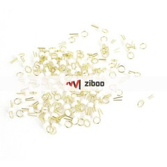 100 Pcs White Ceramic Bead Gold Plated Copper PCB Test PinTerminals 2.5mm x1mm