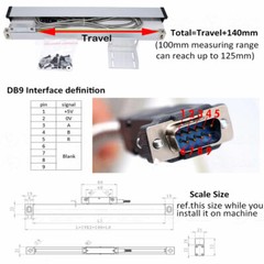 2 Axis LCD DRO Linear Scale 10″ 40″ Digital Readout 5um Kit for Mill XY Table,US
