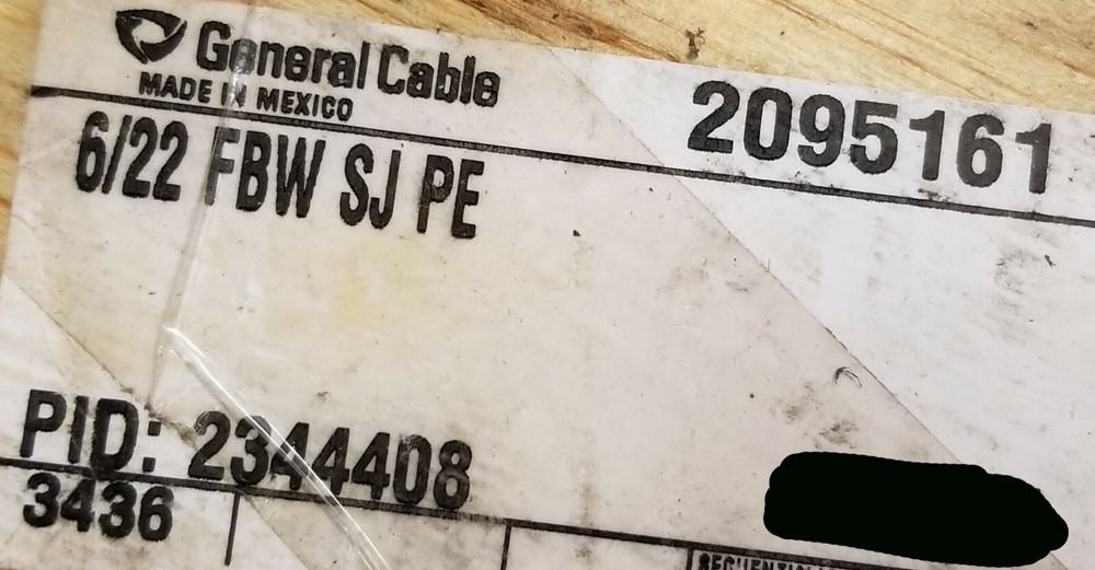 General Cable 2095161 22/6P Telecom Gel Fill BSW Buried Service Wire Bell /100ft