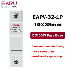 1P 2P Parallel Din Rail DC Fuse Holder 10*38Mm High Voltage Solar PV 1000V Base