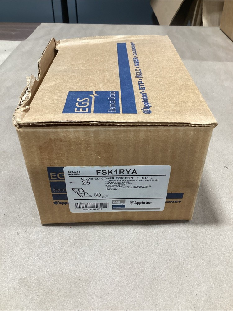 Appleton FSK1RYA 1-5/8″ Receptacle, Steel, 1-Gang, Device Box Cover, (BOX OF 25)