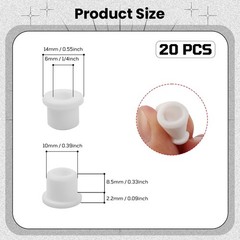 20PCS Rubber Grommets 3/8″(10mm) Drill Hole, 1/4″(6mm) ID Durable White Silic…