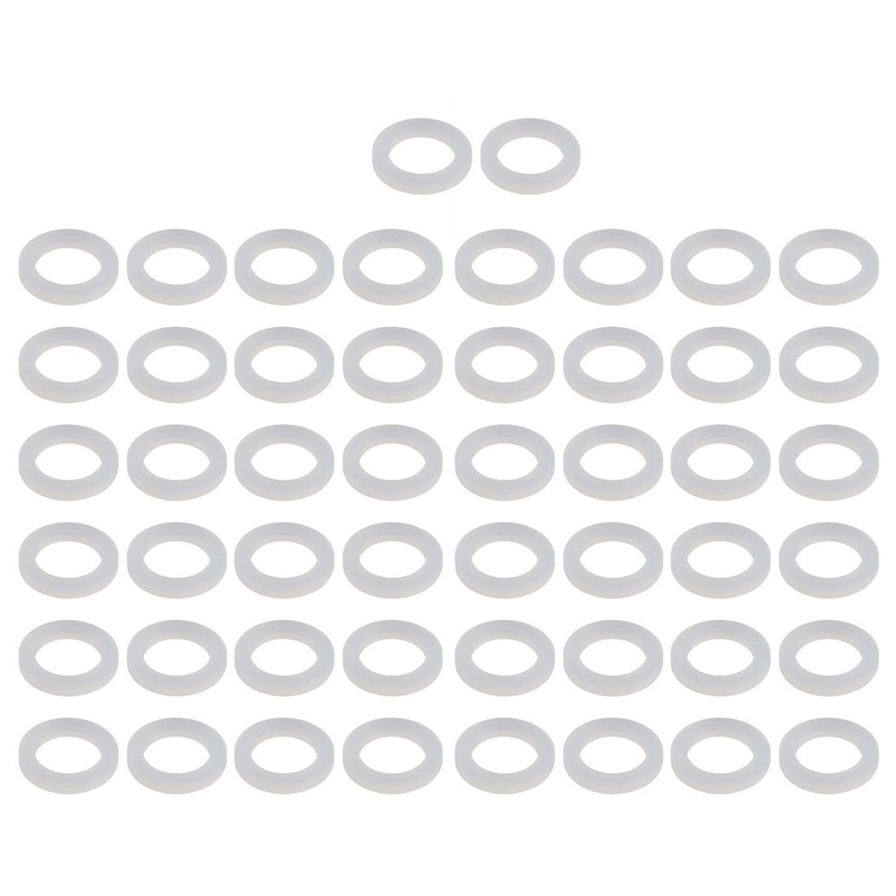 50pcs Silicone Flat Washers 24mm OD 16mm ID 3mm Thick Sealing Gasket White