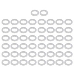 50pcs Silicone Flat Washers 24mm OD 16mm ID 3mm Thick Sealing Gasket White
