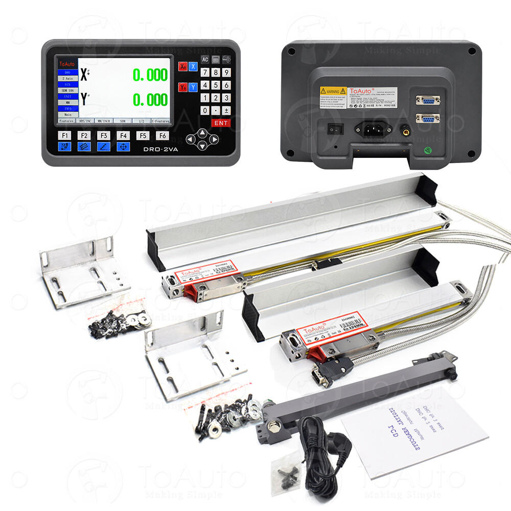 LCD DRO Digital Readout 2Axis w/ 5µm TTL Linear Scale 50~1000mm CNC Mill EDM Kit
