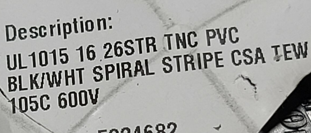 Southwire/Copperfield #16awg TnCu Boat Cable Hook-Up Wire 1015 Black/White/100ft