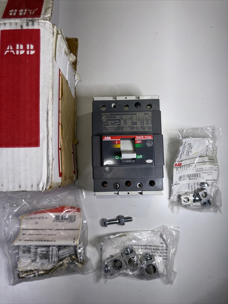 ABB TMAX T3N Circuit Breaker W/terminals & Lug Kits Untested