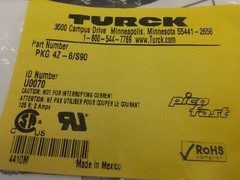 TURCK PKG 4Z-6/S90 PICOFAST MOLDED CORDSET 4 WIRE 6M (U0070) NIB
