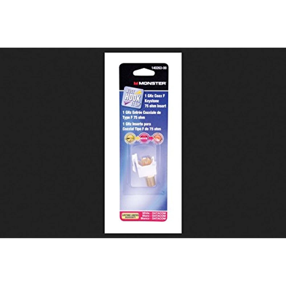 Monster 140263-00 Coax F Connector Keystone Insert White