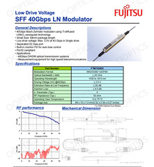 Fujitsu FTM7939EK SFF 40Gbs LN Small Size MZ Modulator 1530-1610nm DC Bias Port