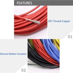 UL3135 10AWG~30AWG Silicone Rubber Cable Tinned Copper Wire High Temp 4-Colors