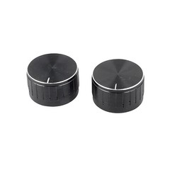 2Pcs 6mm Dia Bulb Light Lamp Dimmer Control Rotary Knob Cap Black