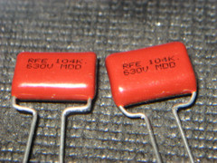 .1uf 630 volt DC Capacitors, made by RFE, qty of 2