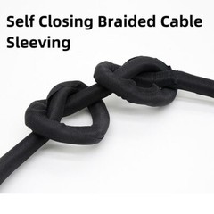 Auto Self Closing Braided Cable Sleeving Black Wire Harness Sheathing 5mm-60mm
