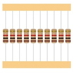 1000 Pcs 25 Values Resistor Kit 1 Ohm-1M Ohm with 5% 1/4W Carbon Film Resistors