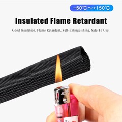 Φ5-60mm Braided Sleeving Tube Cable Wire Sheath Black / Orange Flame Retardant