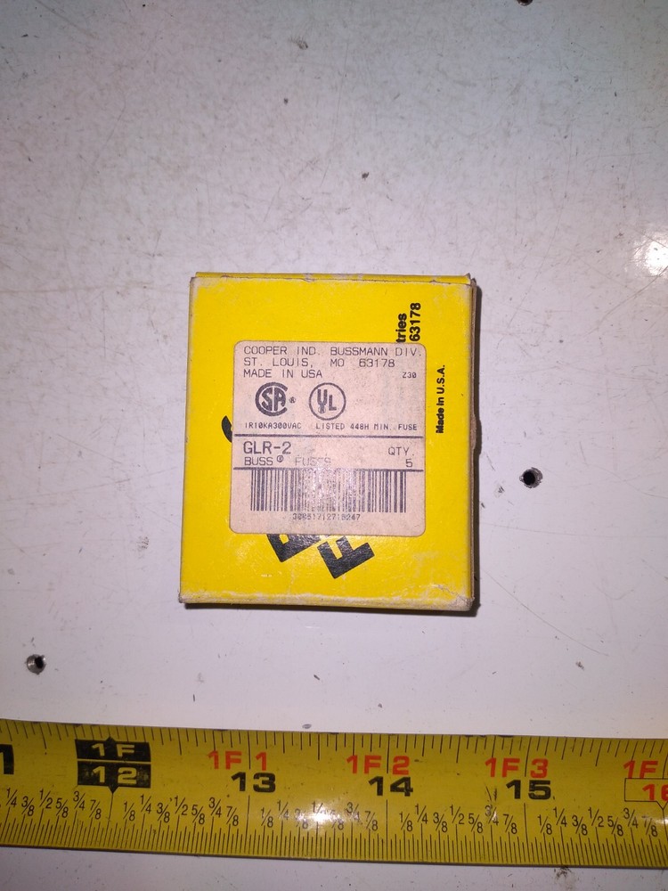 BUSS FUSES COOPER BUSSMAN GLR-2 FUSE 300VAC 10KA (LOT OF 3)