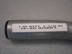 Plastic Plug caps the open end of EMT Tube/AKA Thin wall Electrical Conduit