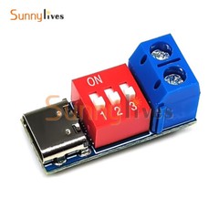 Type-C PD Fast Charging Decoy Trigger Module 5V 9V 12V 20V Adjustable Voltage 5A