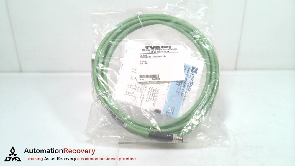 TURCK RSSD RJ45S 423-4M/CS30061/C1195, ETHERNET CABLE, U2-20993, NEW #320581