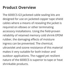 Thomas & Betts Elastimold 600ECS-G3 Cold Shrink Jacket Seal Kit W/Copper Braid