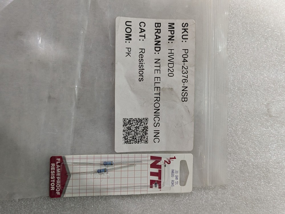 NTE FLAMEPROOF RESISTOR 1/2W .20 OHM 5% HWD20