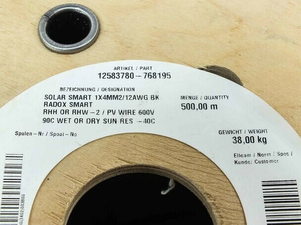 Solarlink 1x6mm2/10 AWG WET OR DRY SUN RESISTANT (Article 12583784) P/N 705794