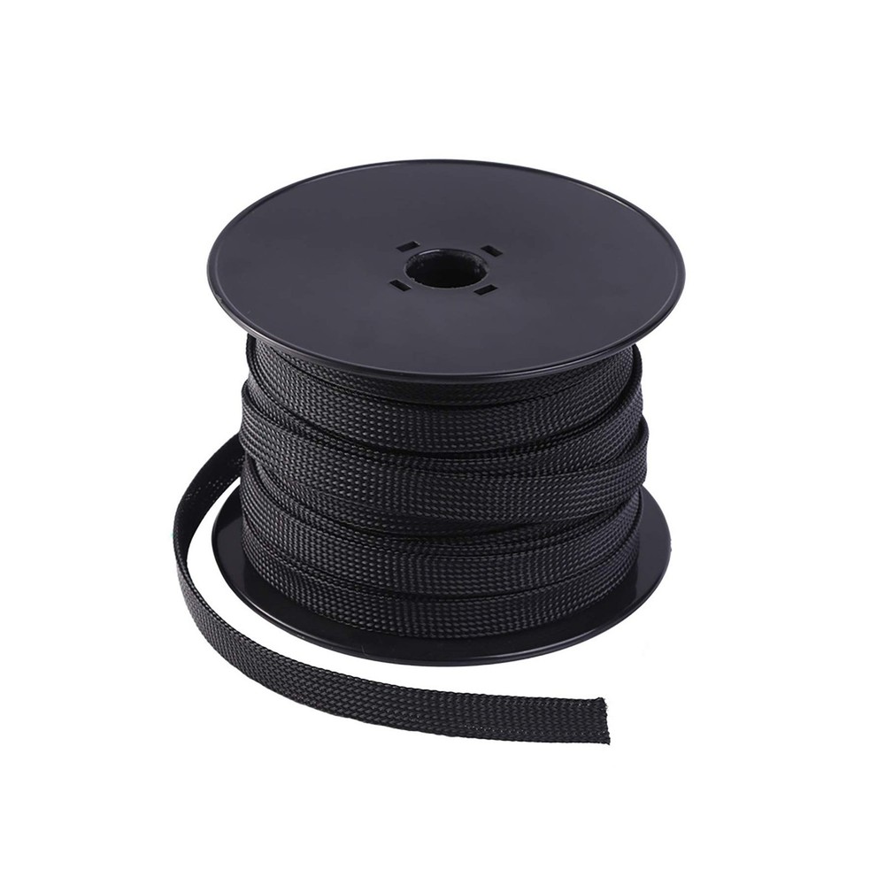 100Ft – 1/2 Inch PET Expandable Braided Cable Sleeve – Wire Sleeving for Audio V
