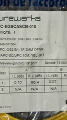 Lot 9 Wirewerks SC/APC-SC/UPC Fiber Optic Patch Cable OS2 10M Yellow OFNR