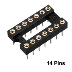 100X 14Pin DIP SIP Round IC Sockets Adaptor Solder Type Gold Plated Machined USA